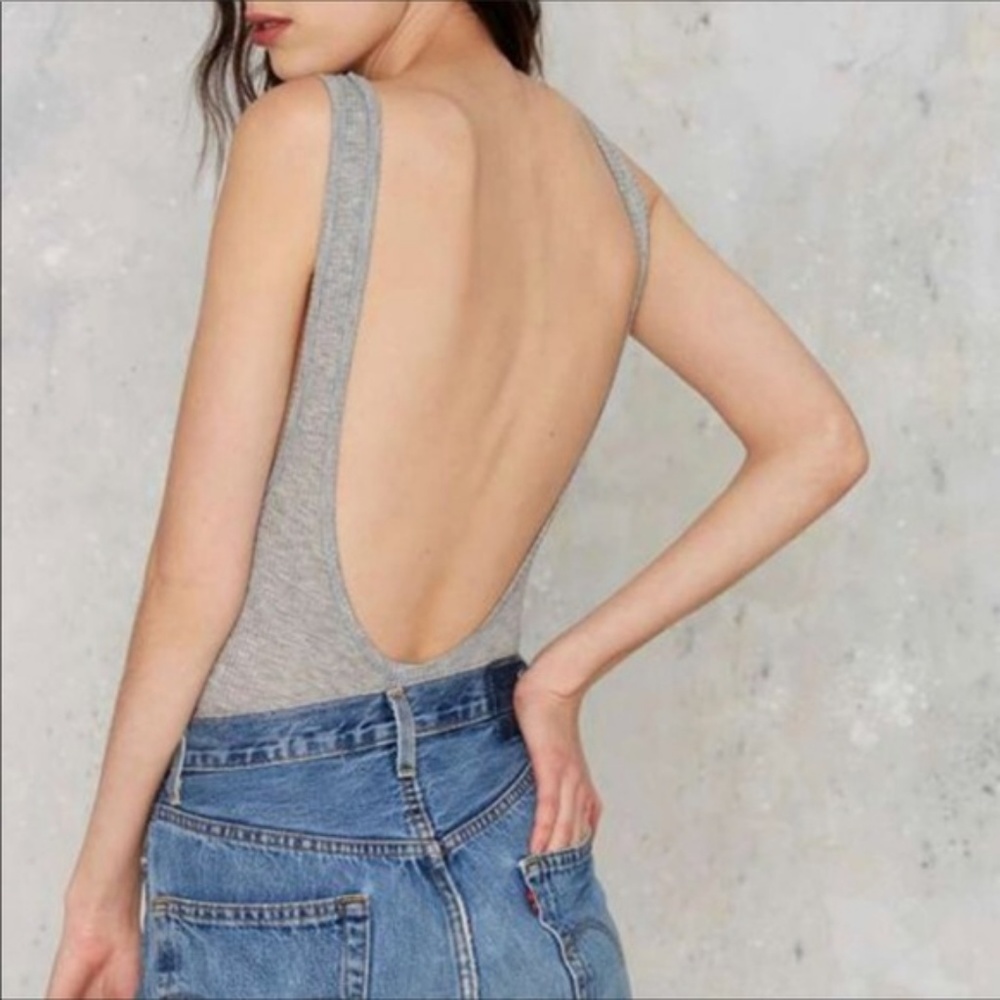 Nasty Gal Lets Get Physical Gray Thong Bodysuit - Picture 3 of 6